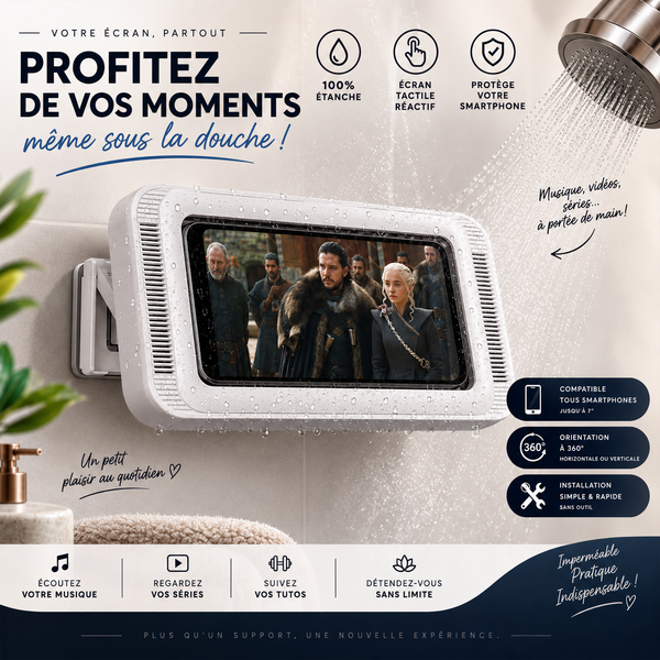 AquaVibe™-Support mural douche pour téléphone