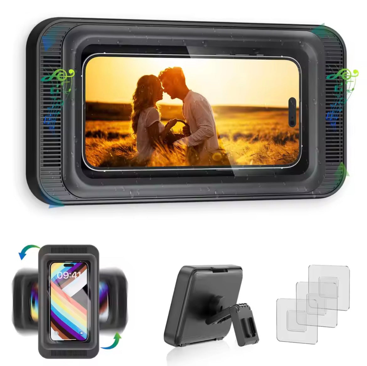 AquaVibe™-Support mural douche pour téléphone
